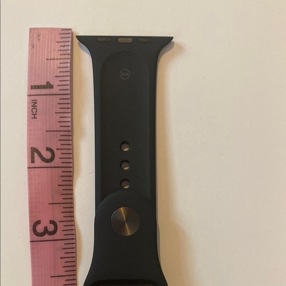 Apple Watch Silicone Gunmetal gray buckle Black Band 42mm - Picture 5 of 7